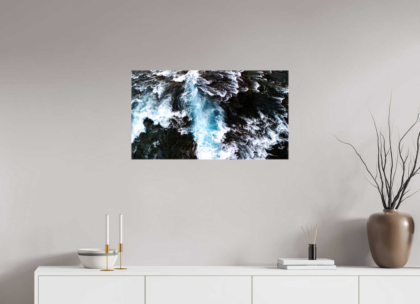 32 x 18″, Canvas Torrent