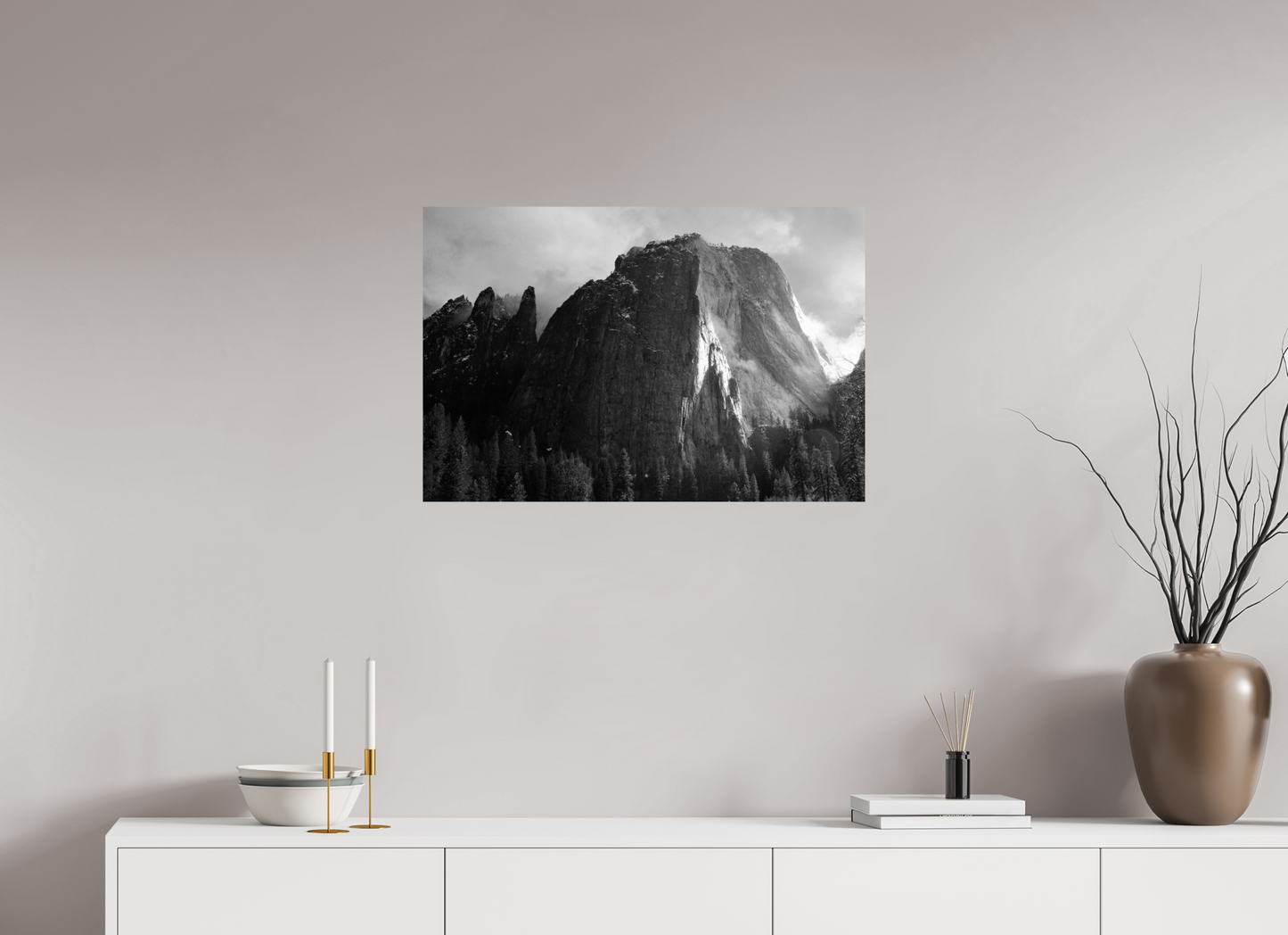 30 x 20″, Black and White Print Cathedral in Shadow