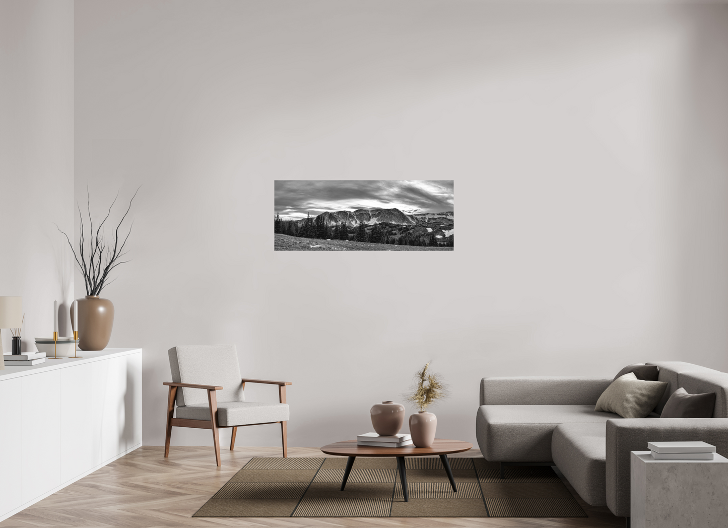 50.9 x 20″, Black & White Metal Print Medicine Bow