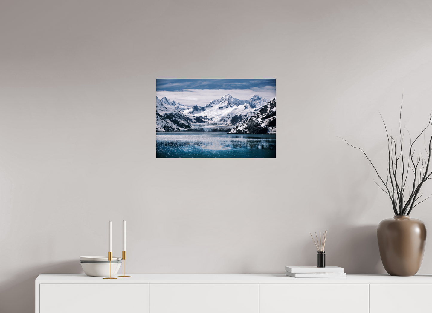 24 x 16″, Metallic Photo Print under Acrylic John Hopkins Glacier