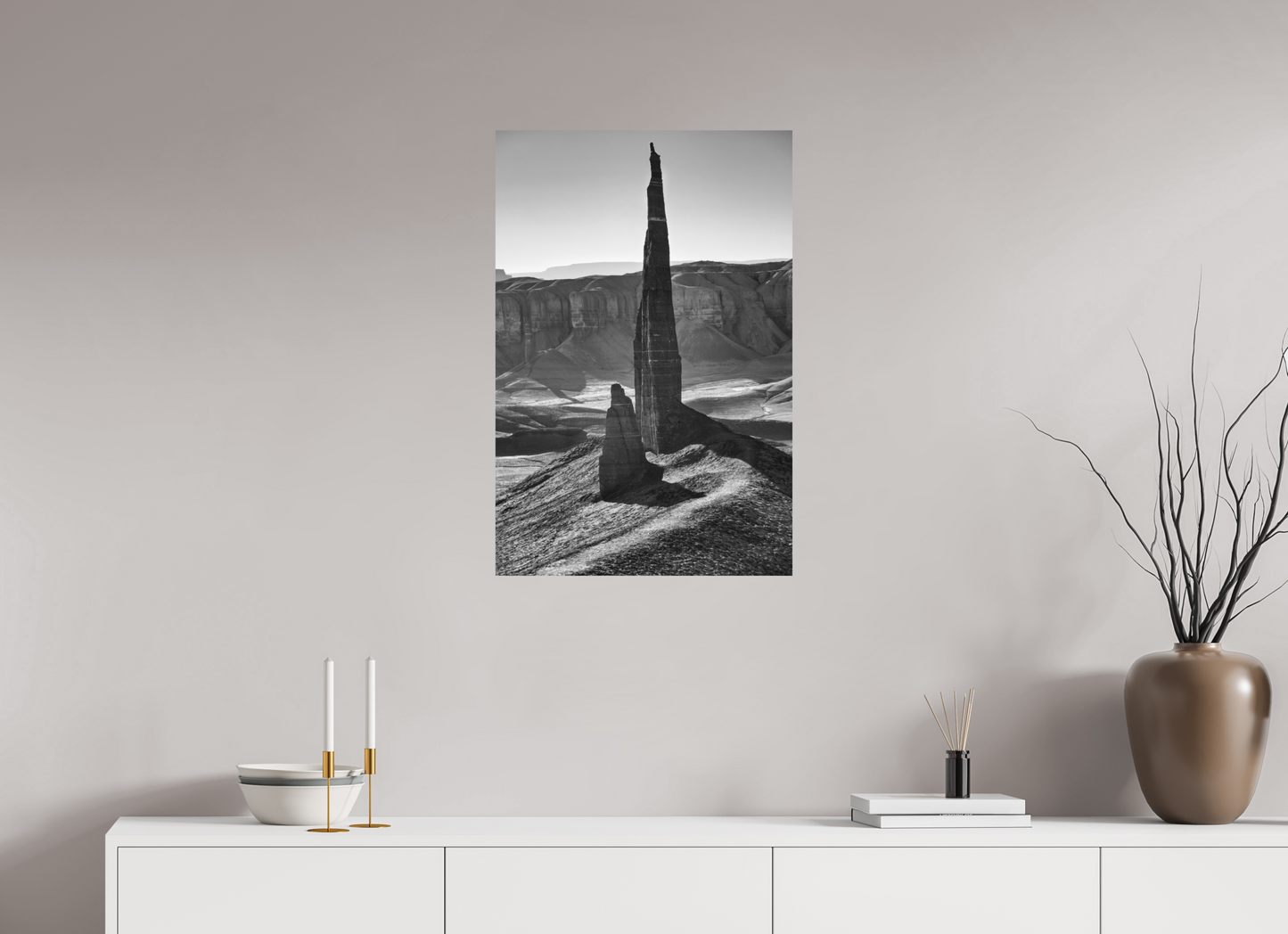 20 x 30″, Black & White Metalic Print The Dark Spire