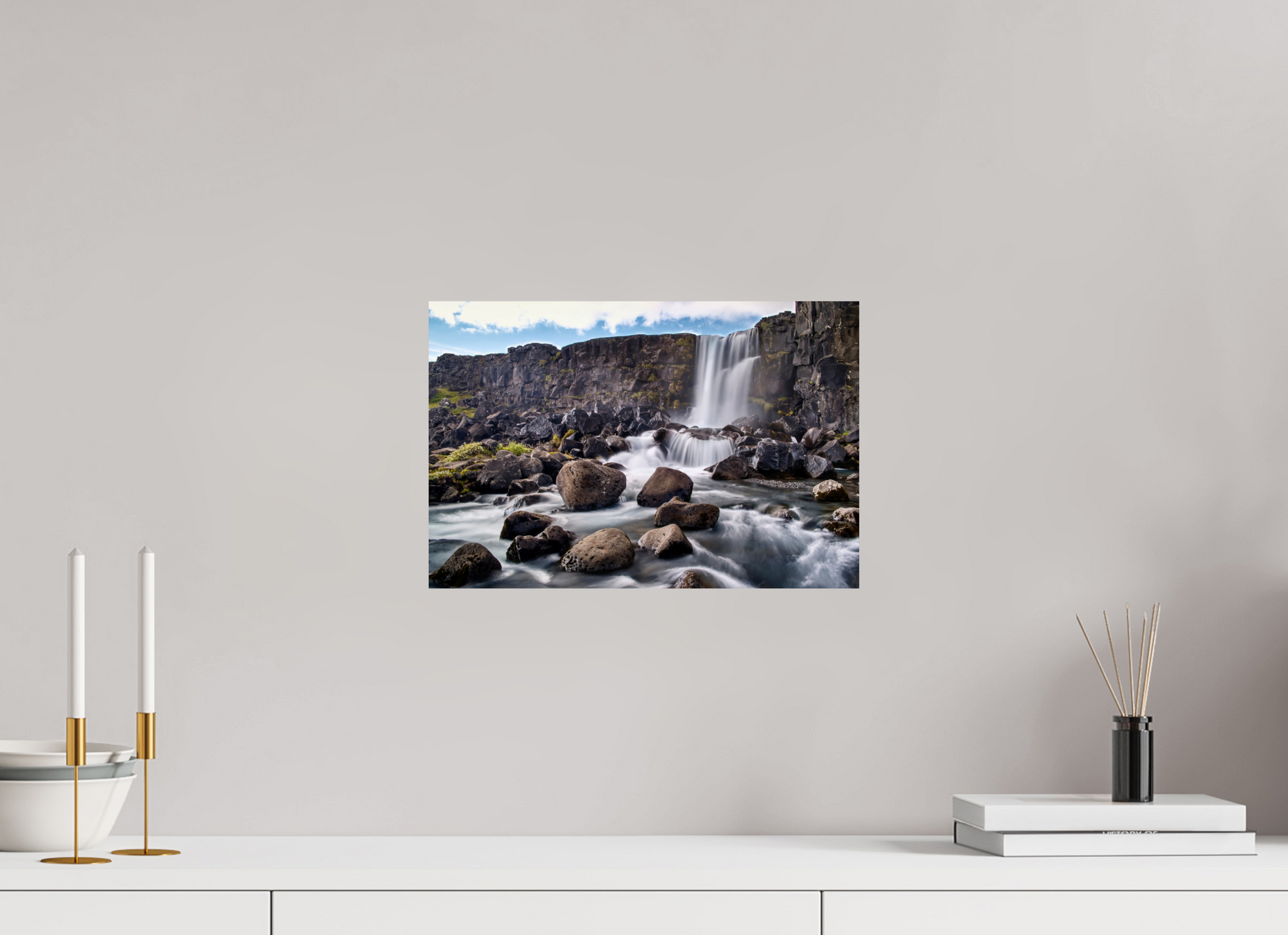 15 x 10″, Metallic Photo Print Öxarárfoss